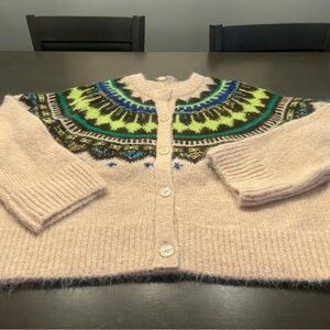 BDG women’s Beige and Green Knit Cardigan